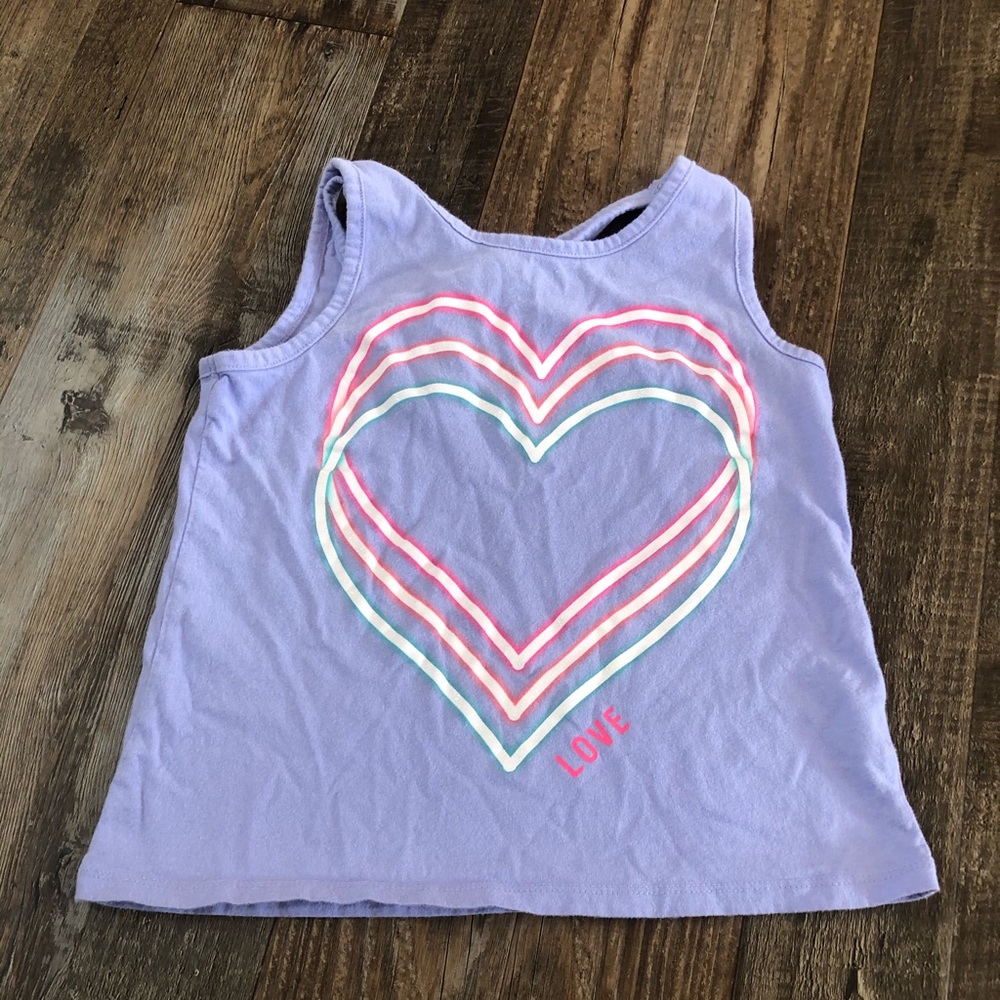 Purple Tank w/ Neon Hearts